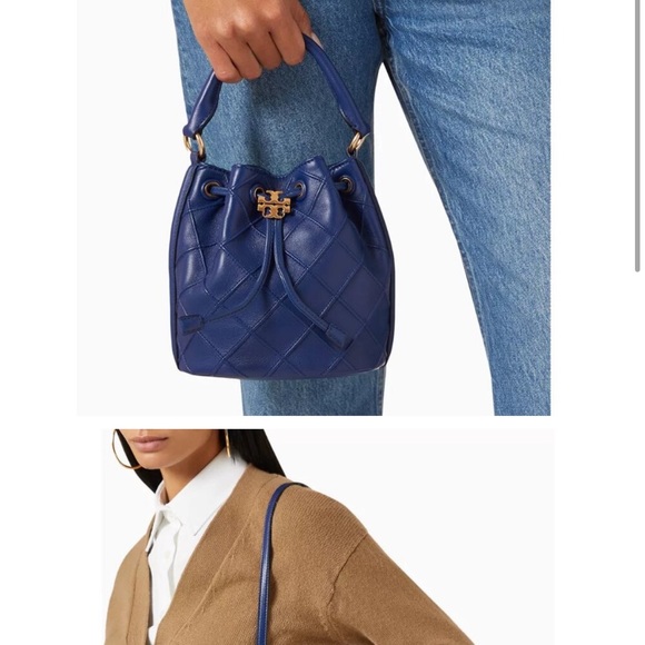 Tory Burch Fleming Leather Crossbody small dark blue royal bag. - Picture 4 of 10